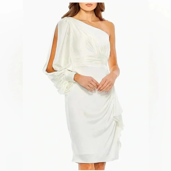 Mac‎ Duggal Satin One-Shoulder Dress - Picture 1 of 10